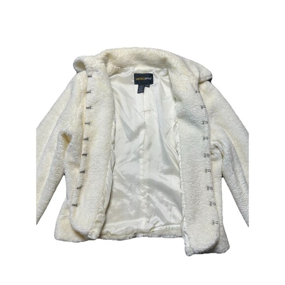 Metro Style Sherpa Teddy Coat Women’s XL Natural White Cozy Jacket - Picture 4 of 9